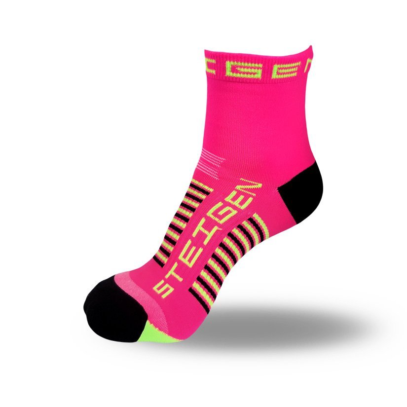 Kids Pink Running Socks 1/4 Length