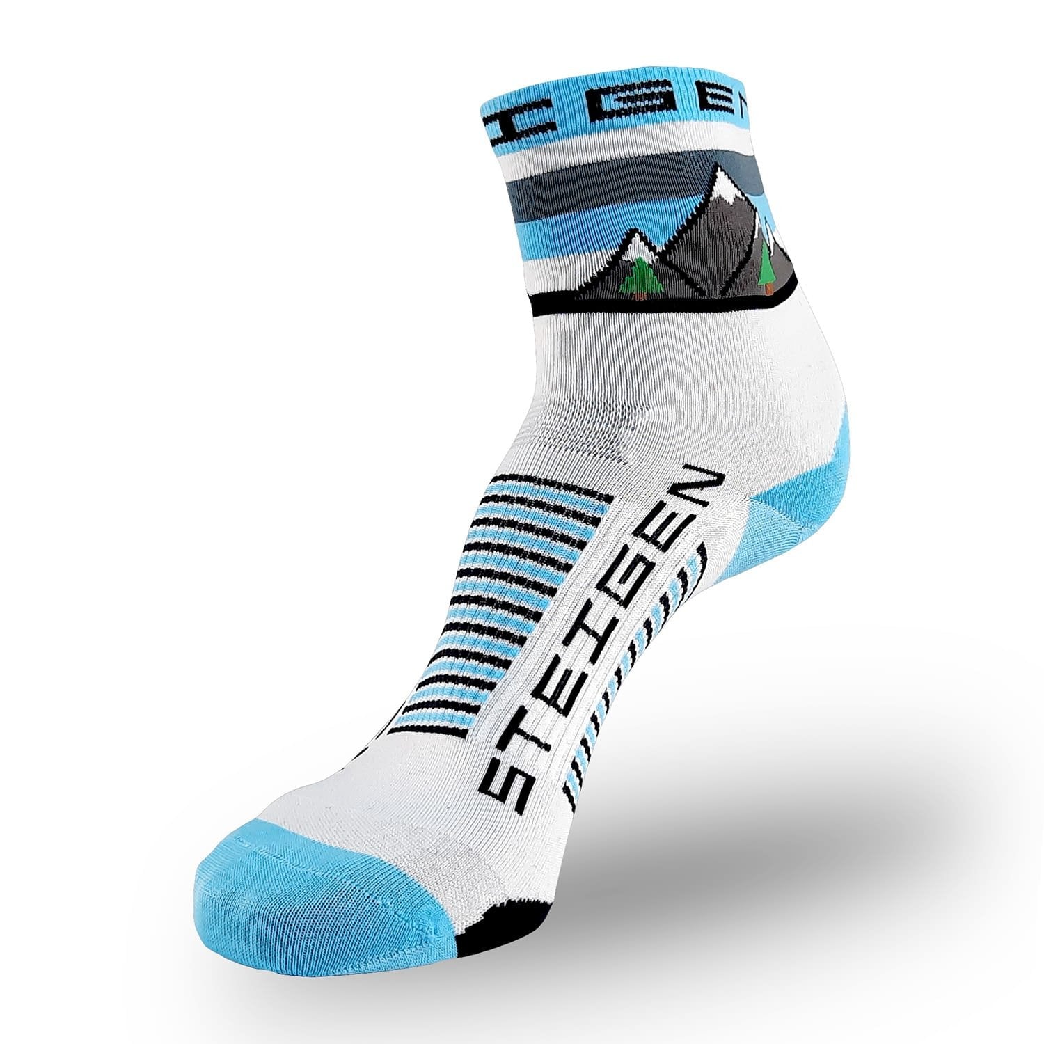 Steigen brand running sock in mixed colour graphics.
