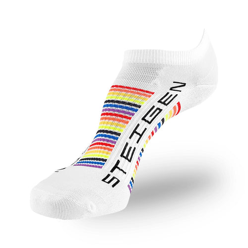 Rainbow White Running Socks Zero Length