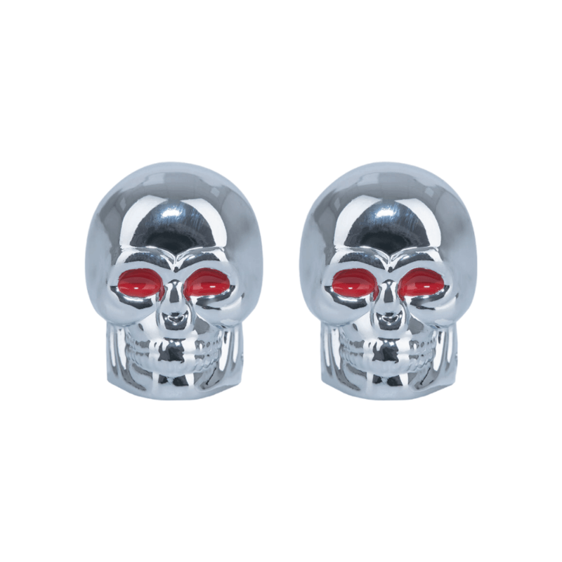 Skull Valve Caps Silver