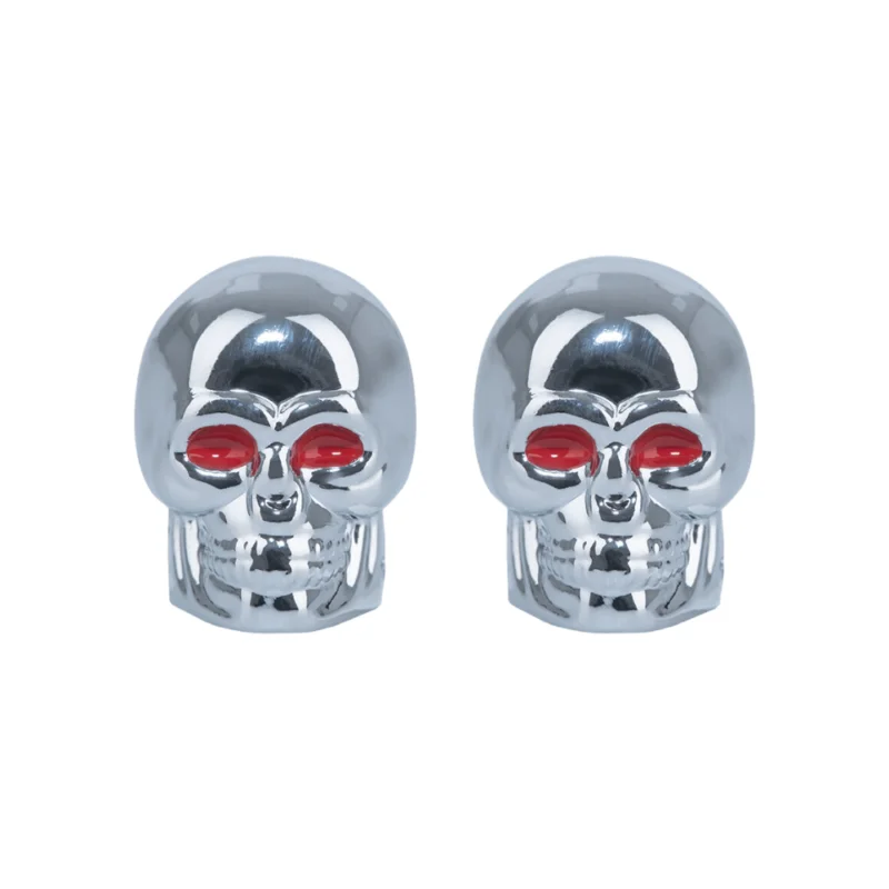 Skull Valve Caps Silver