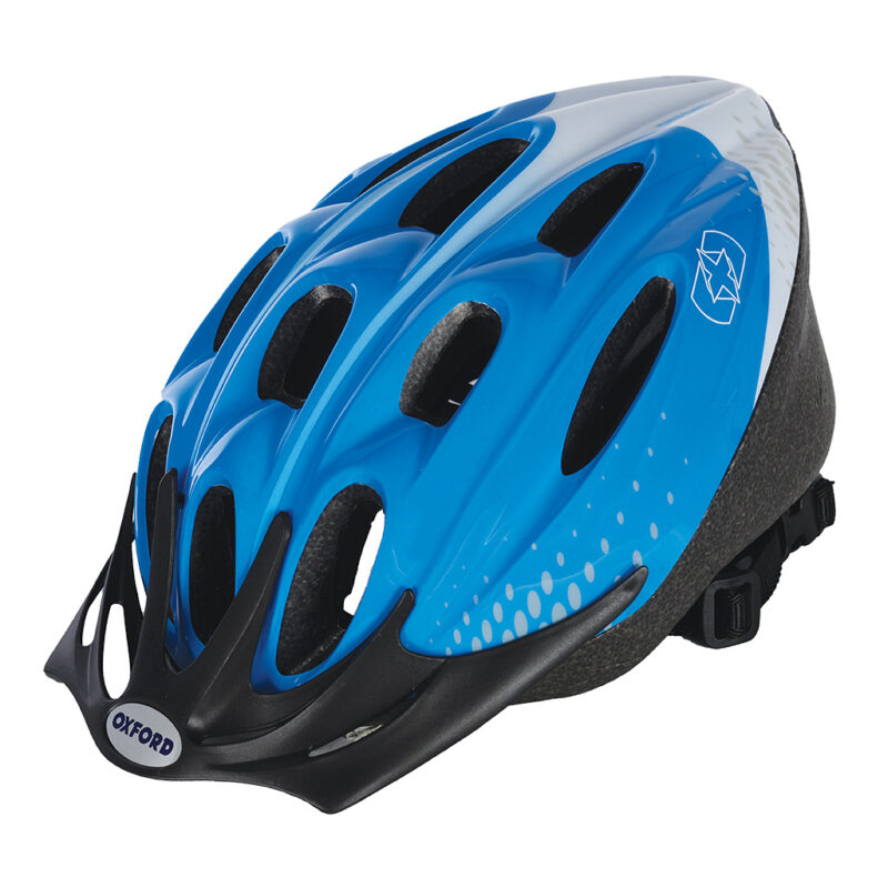 Bike helmet in blue/white