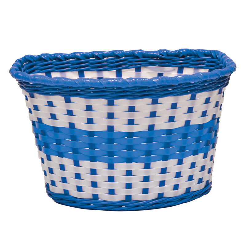 Plastic woven basket - blue