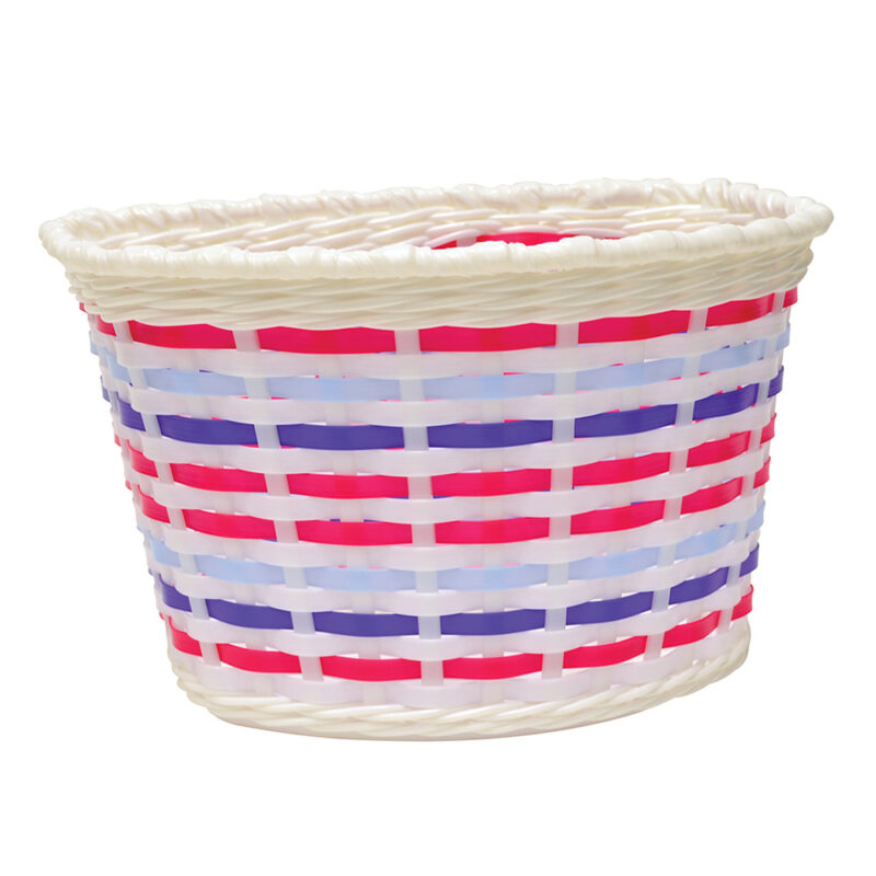 Plastic woven basket - multicolor