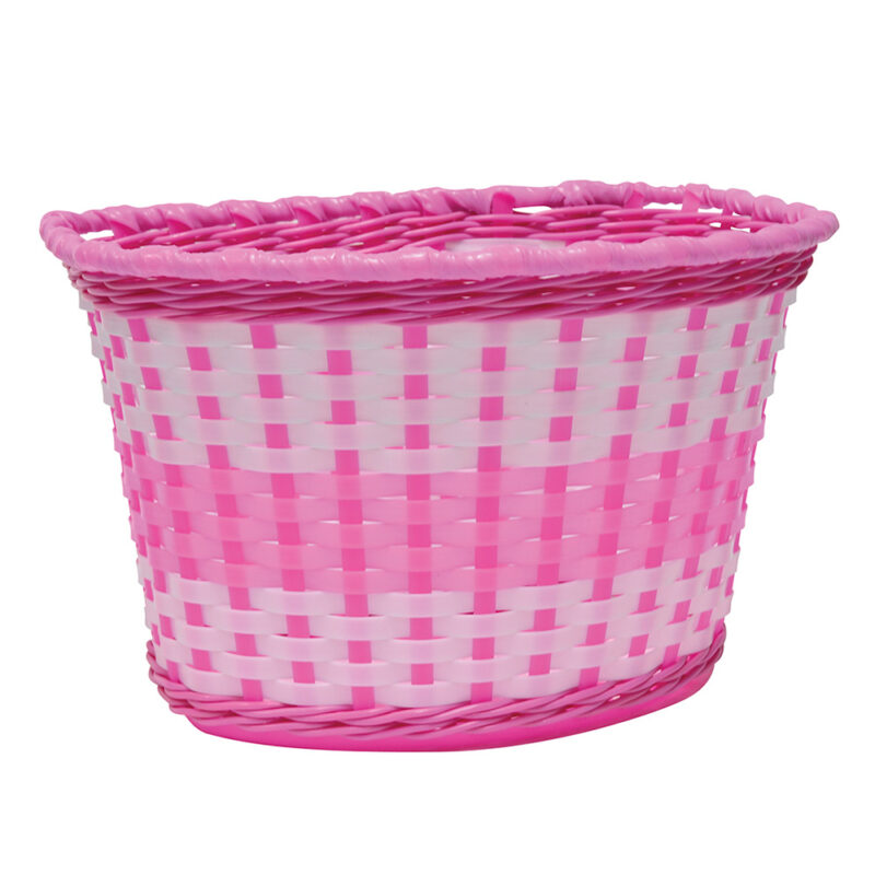 Plastic woven basket - pink