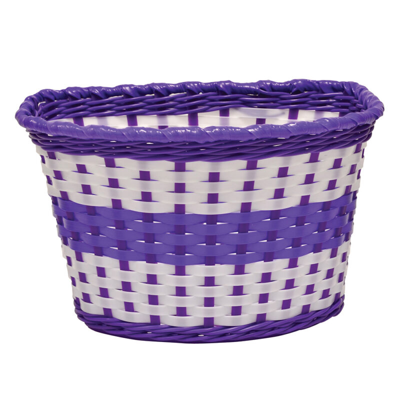 Plastic woven basket - purple