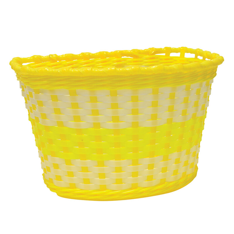 Plastic woven basket - yellow