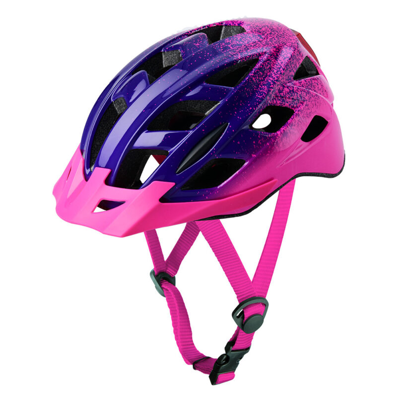 Pink/purple bike helmet