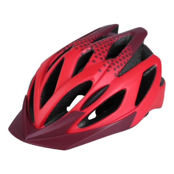 Red mountain bike helmet